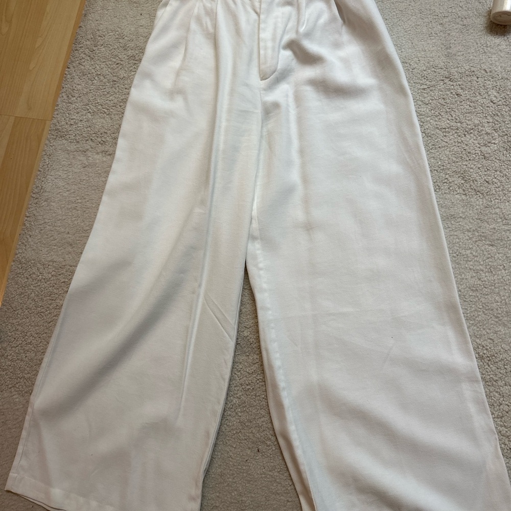 Stradivarius Cream Wide Leg Pants